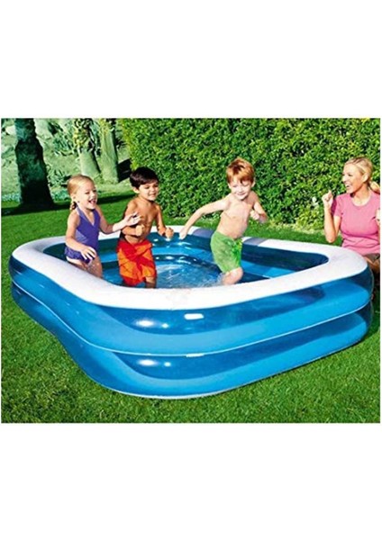 Büyük Dikdörtgen Aile Havuzu, Renkli, 201X150X51CM, Eğlence ve Serinlik Için Mükemmel modelleri