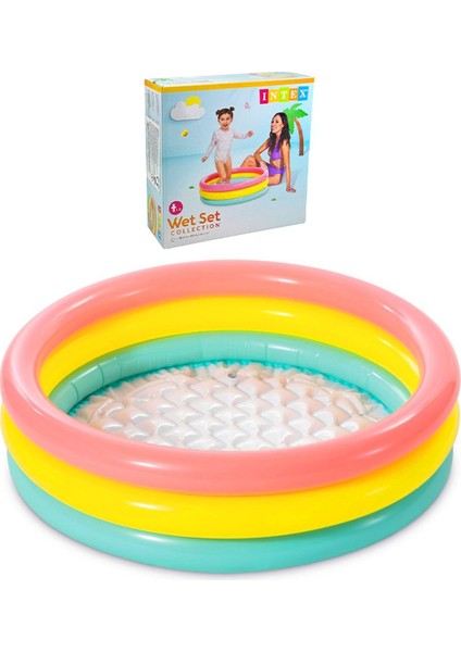 Renkli 3 Boğumlu Bebek Havuzu 86X25 Cm, 1-3 Yaş Kullanım Için Ideal