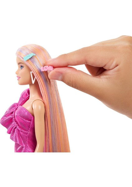 JDC85 Barbie Upuzun Muhteşem Saçlı Bebekler Pembe Saçlı Bebek indirimleri