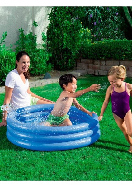 Çocuklar Için 3 Bölmeli Mavi Su Havuzu 122X25 cm