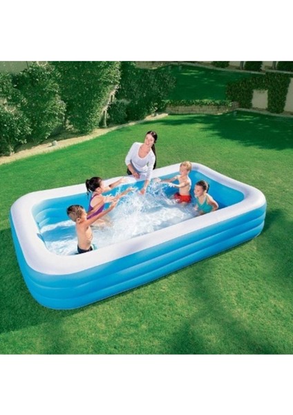 Şişme Aile Havuzu 2.62X1.75X0.51 M, Rahat ve Eğlenceli Yaz Günü Keyfi