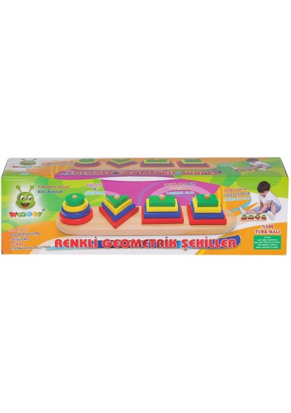 KR006 Woodoy Renkli Geometrik Şekiller -Karsan Oyuncak