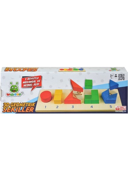 125 Woodoy 3D Yapboz Geometrik Şekiller Bultak