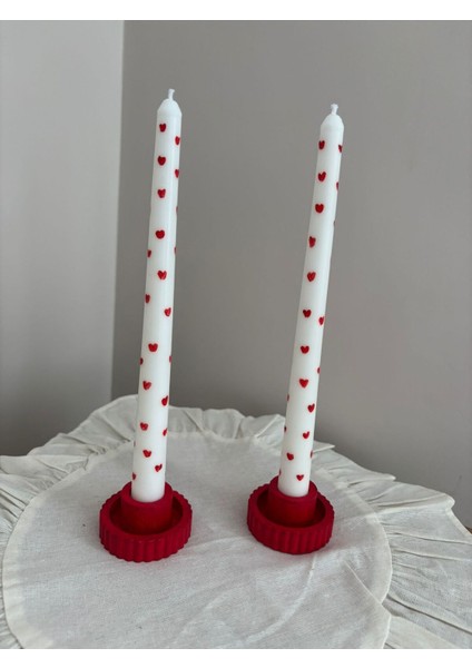 Iki’li Kalpli Şamdan ve Kırmızı Şamdanlık, Amber Kokulu, Şık ve Zarif Tasarım modelleri