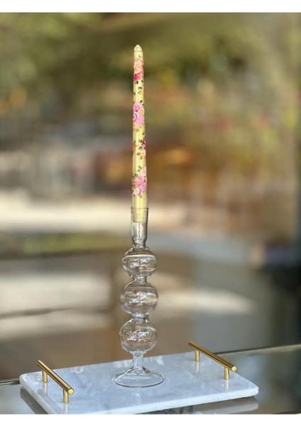 Şeffaf Cam El Yapımı Tırtıl Mumluk, Şamdan ve Dekorasyon Için Zarif Tasarım