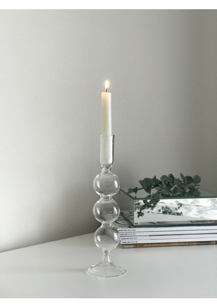 Şeffaf Cam El Yapımı Tırtıl Mumluk, Şamdan ve Dekorasyon Için Zarif Tasarım modelleri