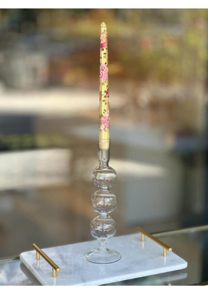 Şeffaf Cam El Yapımı Tırtıl Mumluk, Şamdan ve Dekorasyon Için Zarif Tasarım