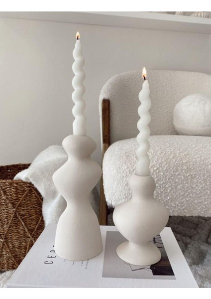 Bej Şamdan Seti, Şık ve Modern Dekorasyon Için Idealdir fırsatları