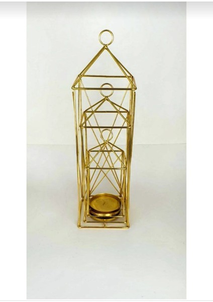3'lü Altın Dekoratif Kafes Mumluk Takımı, Şık ve Zarif Metal Fenerler modelleri