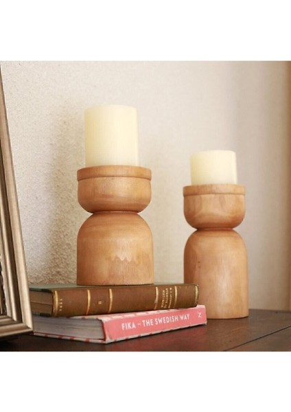 Şamdan, Beyaz ve Ahşap Detaylar, Modern ve Şık Tasarım