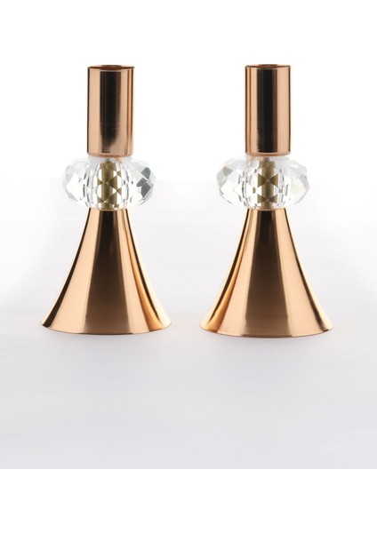 Parlak Kristal Taşlı Gold Şamdan Çiftli Ev Dekoru indirimleri