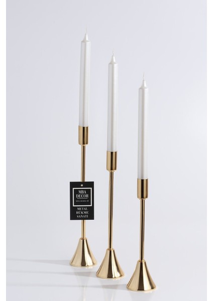 3'lü Topuklu Gold Şamdan Mumluk Seti, Şık ve Dekoratif Ev Aksesuarı fiyatları