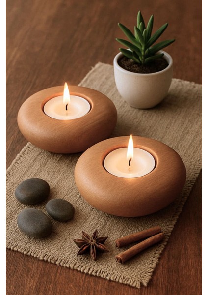 El Yapımı Ahşap Mumluk Seti, Dekoratif ve Şık Minimal Tasarım modelleri