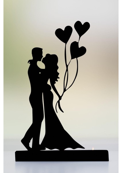 Şık Çift Tasarımlı Metal Mumluk, Mat Siyah Dekoratif Şamdan indirimleri