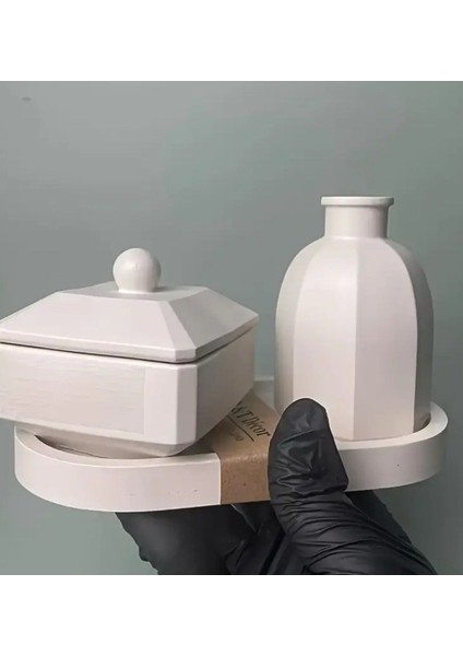 Şık Beyaz Biblo ve Mum Seti - Zarif Dekoratif Seçenek fiyatları