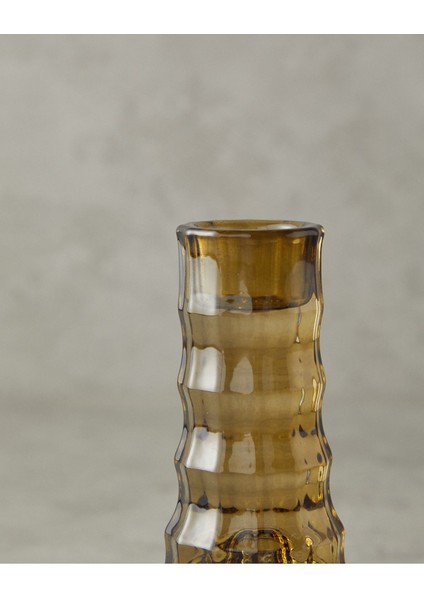 Şık Kahverengi Cam Şamdan, Zarif ve Modern Dekorasyon Için Idealdir modelleri