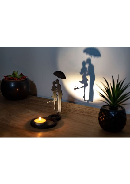 Siyah Şamdan, Romantik Çift Dekoru, Çin Tarzı, Şık ve Şık Aydınlatma Aksesuarı