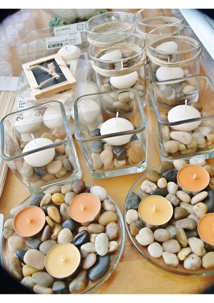 Yüzen Mum Seti 24 Adet, Toplam 240G, Beyaz, Şık ve Zarif Dekorasyon Parçası fırsatları