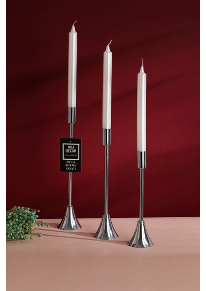 3'lü Şamdan Mumluk Seti, Zarif ve Şık Ev Dekorasyonu Için Ideal fiyatları