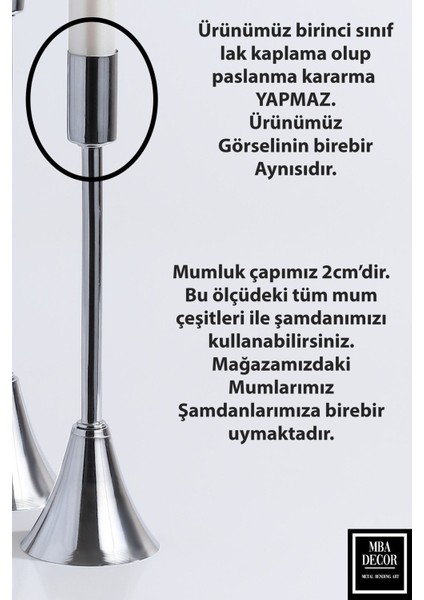 3'lü Şamdan Mumluk Seti, Zarif ve Şık Ev Dekorasyonu Için Ideal fırsatları