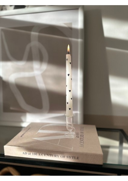 Şeffaf Mini Cam Mumluk, Şamdan ve Mumluk Için Şık ve Zarif Tasarım.