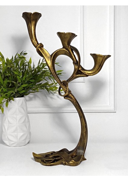 Etnik Desenli Gold Şamdan, Şık ve Şık Dekorasyon Için 1 Adet fiyatları