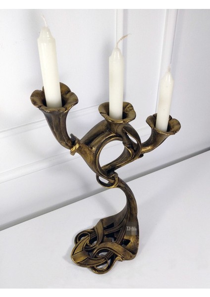 Etnik Desenli Gold Şamdan, Şık ve Şık Dekorasyon Için 1 Adet modelleri