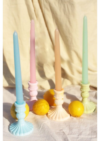 Iki Adet Beton Şamdan Mumluk, Şık ve Modern Tasarım, Pembe Renkli Set fiyatları