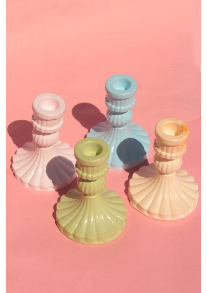 Iki Adet Beton Şamdan Mumluk, Şık ve Modern Tasarım, Pembe Renkli Set modelleri