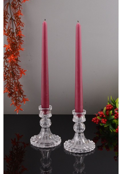 2'li Cam Şamdan Seti, Küçük Dekoratif Kristal Görünümlü Mumlukler modelleri