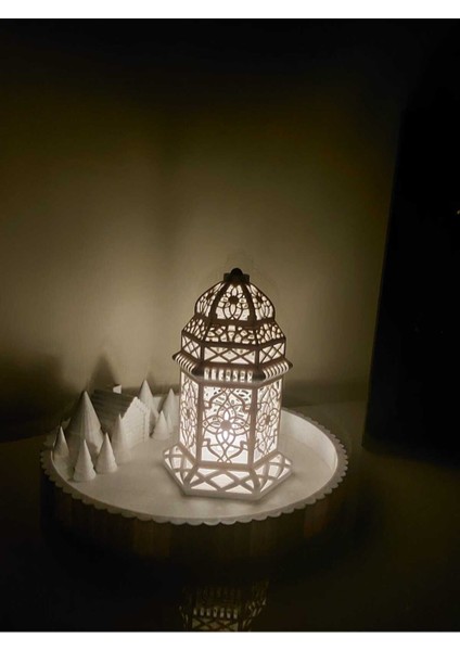 Beyaz Dekoratif Kandil Feneri, Ramazan Şıklığı ve Tealight Hediyesiyle Güzel Ortam fiyatları