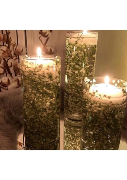 Şeffaf 3'lü Silindir Mumluk Seti, Yüzen Mum ve Hediye Seçeneği