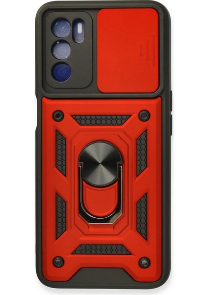 A16 Kılıf Pars Lens Yüzüklü Silikon - Kırmızı Drstr