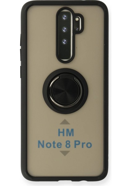 Xiaomi Redmi Note 8 Pro Kılıf Montreal Yüzüklü Silikon Kapak - Siyah Drstr