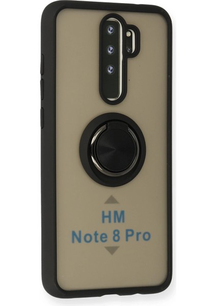 Xiaomi Redmi Note 8 Pro Kılıf Montreal Yüzüklü Silikon Kapak - Siyah Drstr