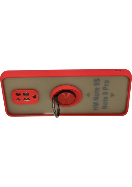 Xiaomi Redmi Note 9 Pro Kılıf Montreal Yüzüklü Silikon Kapak - Kırmızı Drstr modelleri