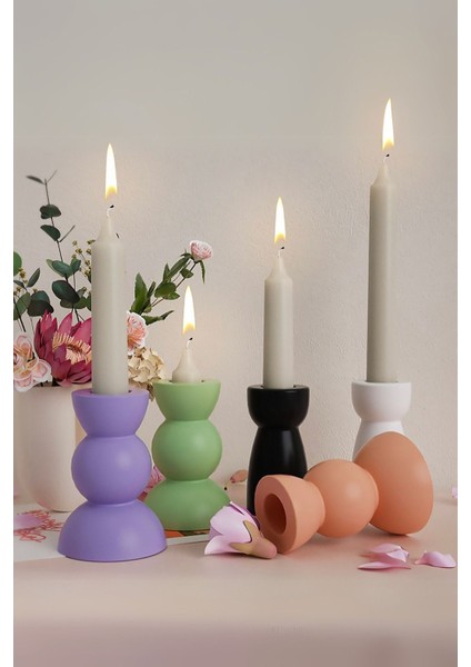 Renkli 5'li Roma Şamdan Seti, Şık ve Zarif Dekoratif Aksesuarlar