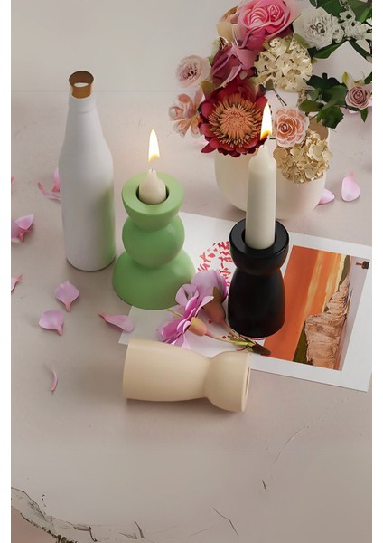 Renkli 5'li Roma Şamdan Seti, Şık ve Zarif Dekoratif Aksesuarlar fırsatları