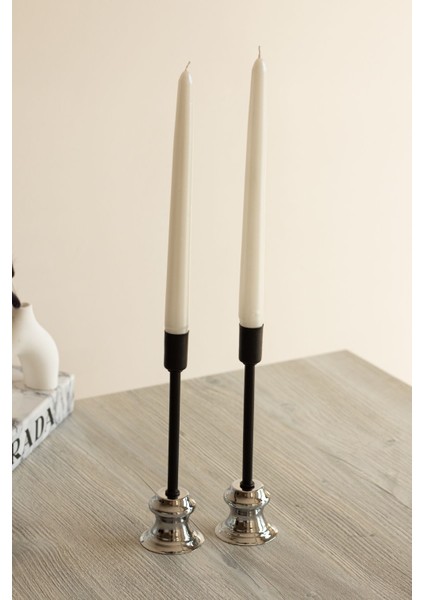 Paslanmaz Metal Dekoratif Şamdanlık Seti, Siyah, 2 Veya 3'lü Seçenekler fiyatları