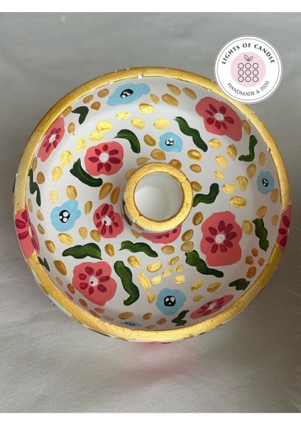 El Yapımı Çiçek Desenli Şamdan ve Mumluk Tütsülük Seti modelleri