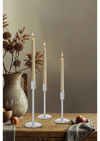 3'lü Gümüş Şamdan Mumluk Takımı, Şık ve Dekoratif Ev Aksesuarı fiyatları