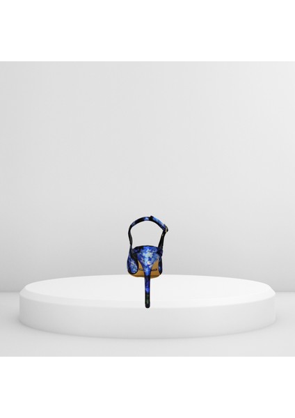 Kadın Özel Üretim Şık Gece Deri Üstü Saten Kaplama Stiletto Topuklu Ayakkabı 25NW001