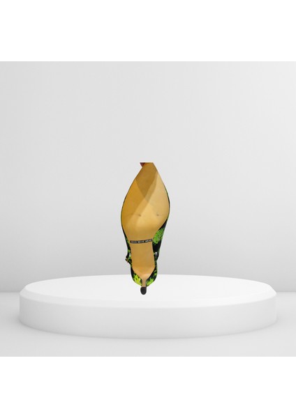 Kadın Özel Üretim Şık Gece Deri Üstü Saten Kaplama Stiletto Topuklu Ayakkabı 25NW001