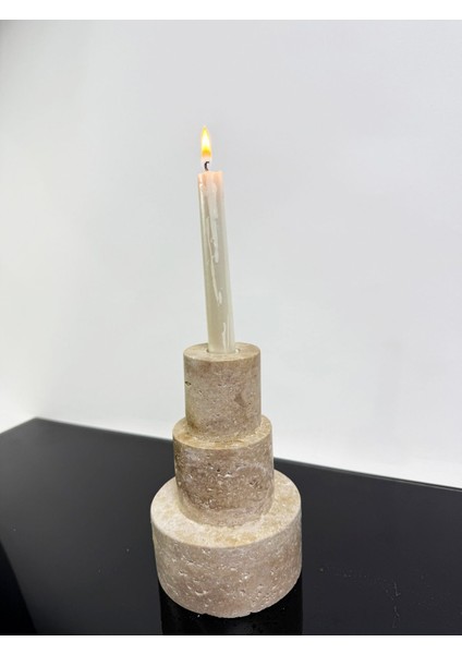 Bej Traverten Mumluk, Şamdan ve Daire Tasarımıyla Şıklık Katın fiyatları