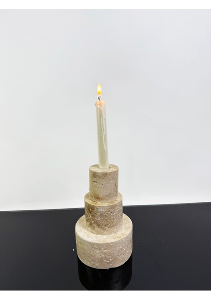 Bej Traverten Mumluk, Şamdan ve Daire Tasarımıyla Şıklık Katın modelleri