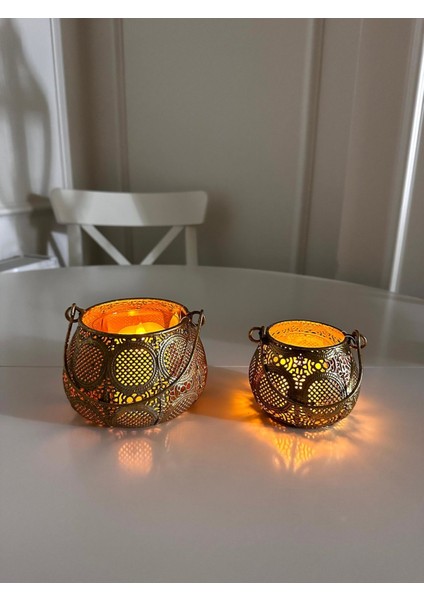 Altın Renkli Metal Dekoratif Mumluk Takımı, Şık ve Şehirli Tasarım modelleri