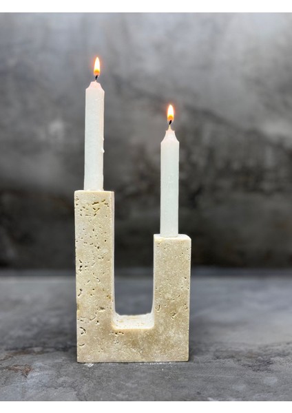 Doğal Mermer Mumluk, Traverten Mermer Şamdan, Şık ve Zarif Aydınlatma Parçası fiyatları