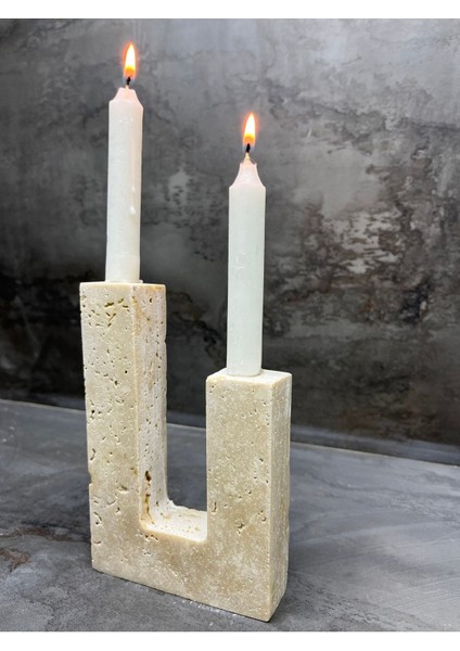 Doğal Mermer Mumluk, Traverten Mermer Şamdan, Şık ve Zarif Aydınlatma Parçası modelleri