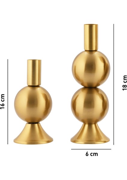 2'li Şamdan Seti Orta-Küçük Eskitme Renkli Metal Mumluk Takımı modelleri