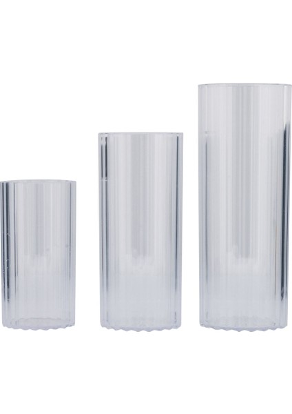 Şeffaf 3'lü Silindir Mumluk, Vazo ve Dekoratif Şamdan Seti fırsatları